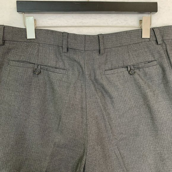Banana Republic Men's 36x32 Charcoal Herringbone Tailored Fit Dress Slacks - Picture 3 of 9